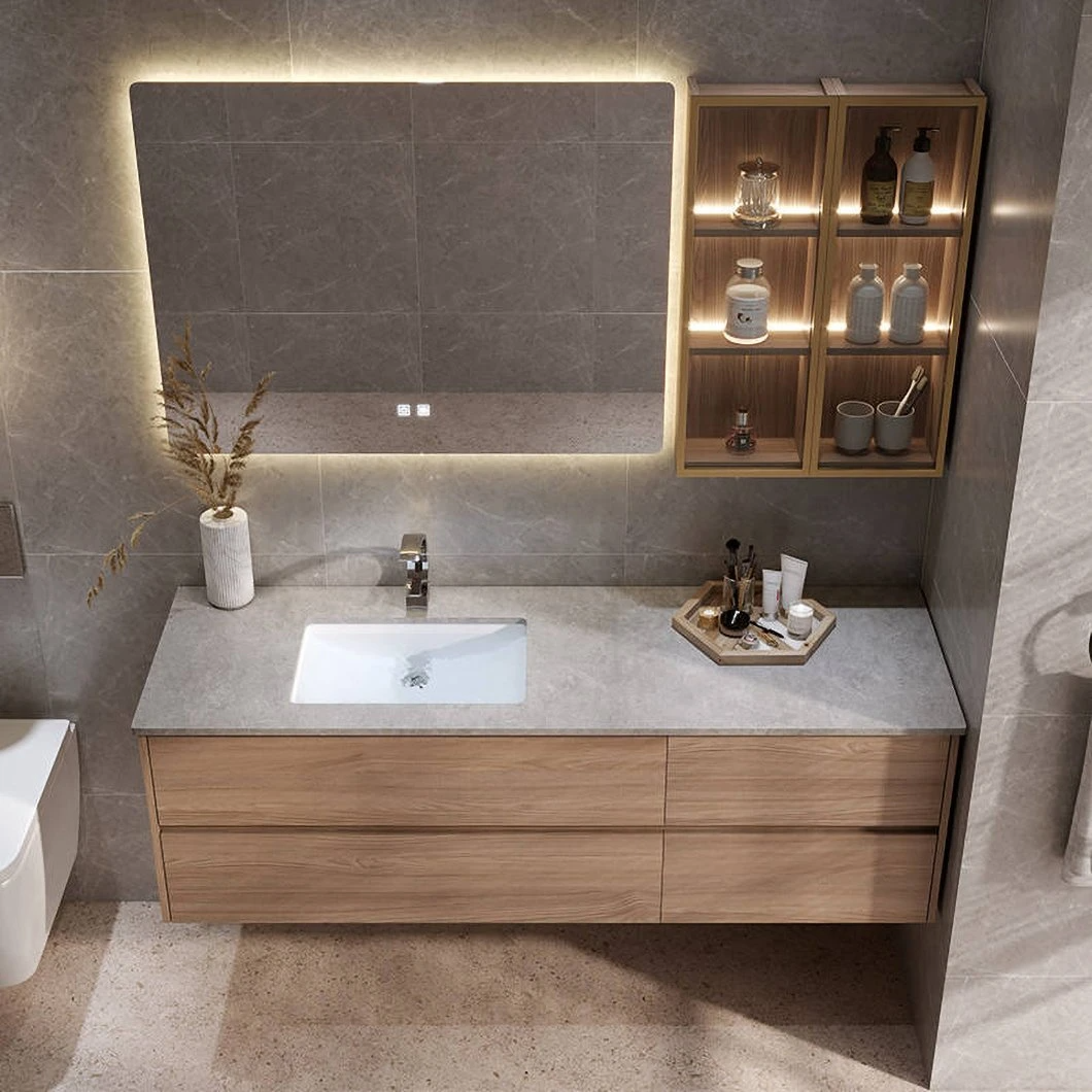 مصنع مخصص رخيصة الحمام الغرور مجموعة LED للماء خشبية الحمام مجلس الوزراء LED مرآة الذكية مجلس الوزراء