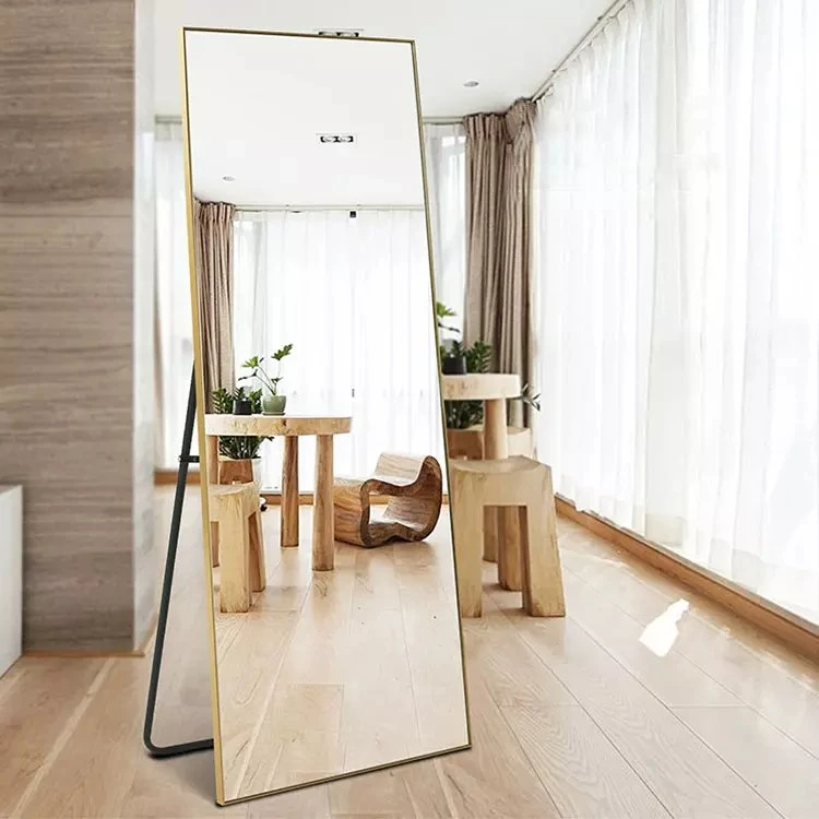 Art Home Hotel Decor جولة متعددة الأشكال من الألومنيوم إطار خشبي خشبي 40 سم 50 سم مرآة حائط