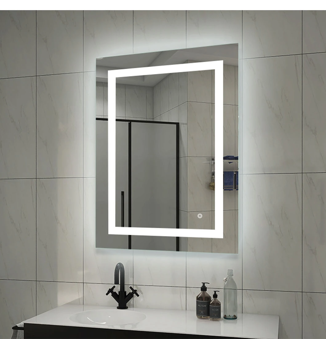 LED مرآة الحمام الحائط الغرور مرآة المنزل الذكي مرآة المنزل الديكور بلوتوث يشكلون مرآة زجاجية مرآة